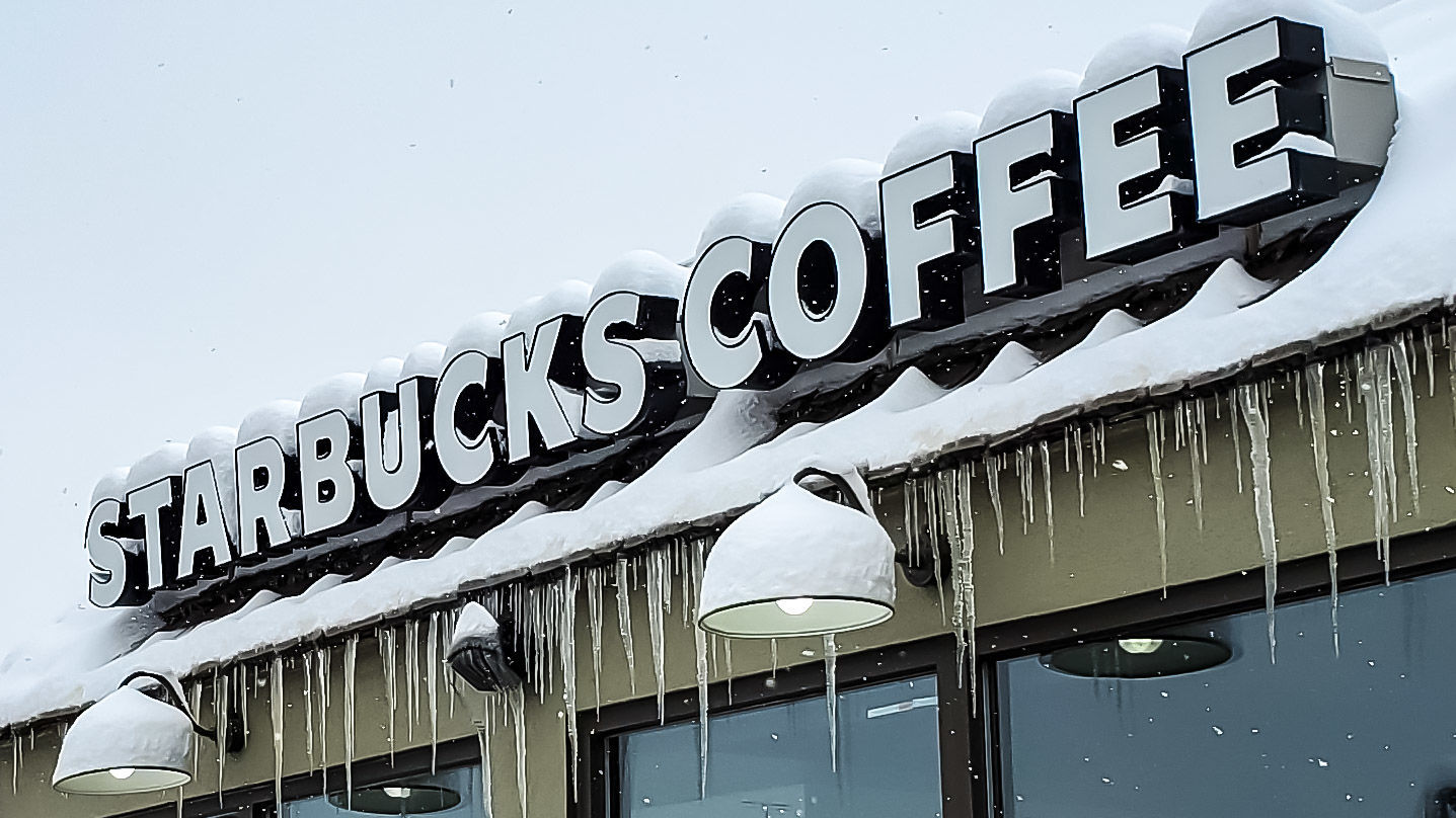 Starbucks snow